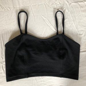 Black Sweatheart Neckline Crop Top